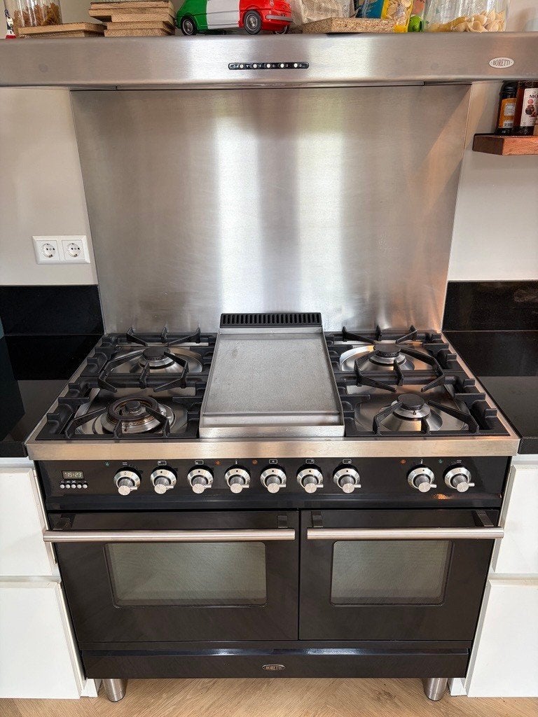 Boretti gasfornuis 100 cm met dubbele oven en grillplaat, Ophalen, Gebruikt, 60 cm of meer, Gas