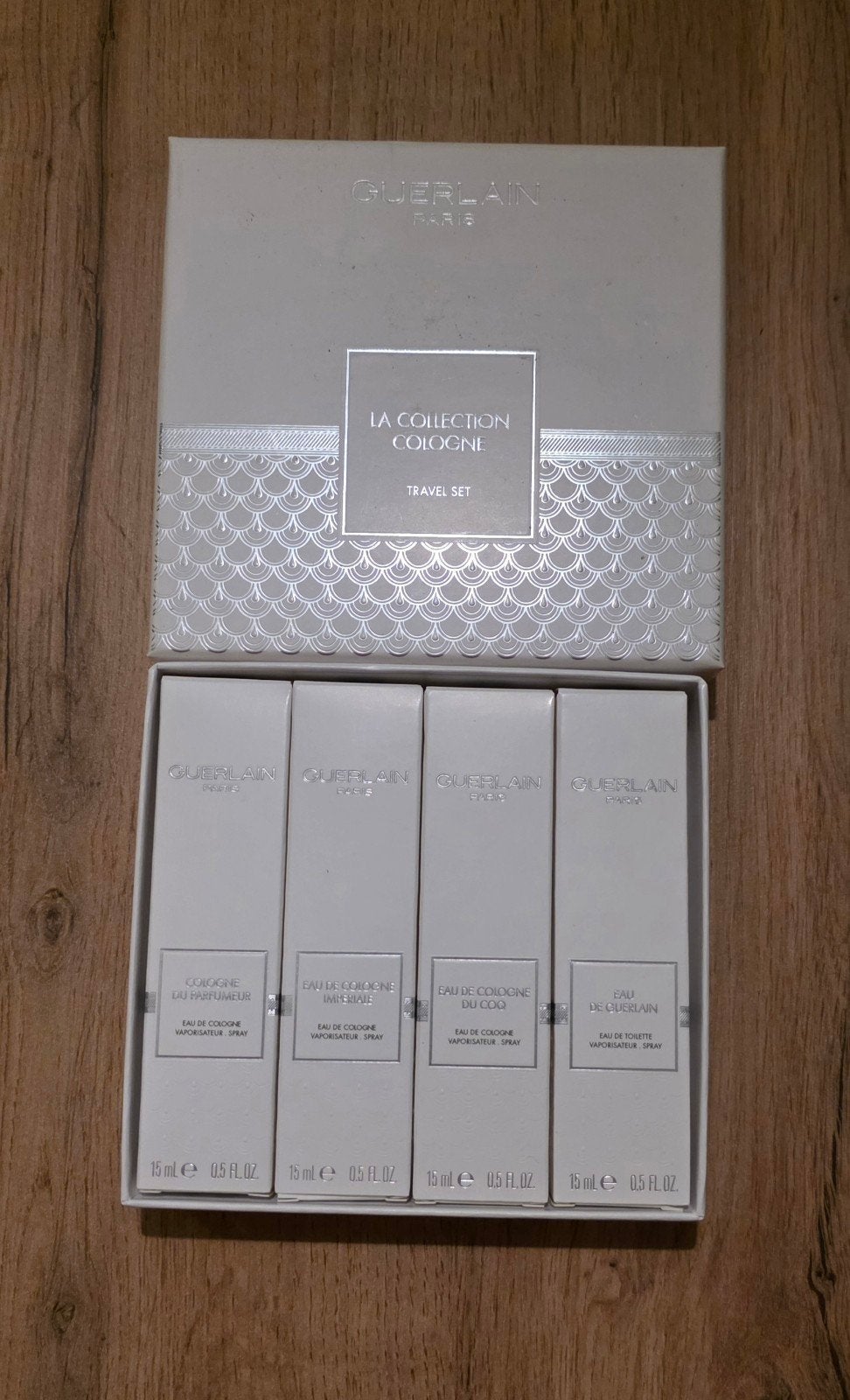 Luxe Guerlain La Collection Cologne Travel Set 4x15ml, Ophalen of Verzenden, Miniatuur, Gevuld