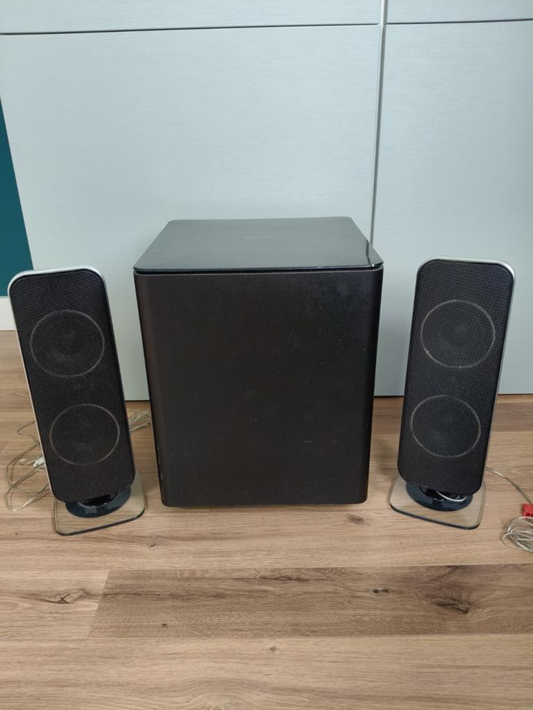 Philips subwoofer set, in goede staat!, Audio, Tv en Foto, Luidsprekers, Ophalen, Minder dan 60 watt, Subwoofer, Philips