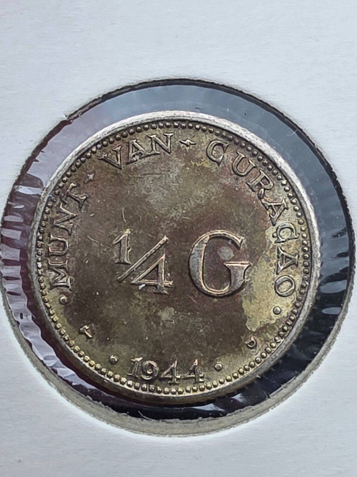 1/4 Gulden Curaçao 1944 - Prachtig, Zilver, Koningin Wilhelmina, Losse munt, Overige waardes