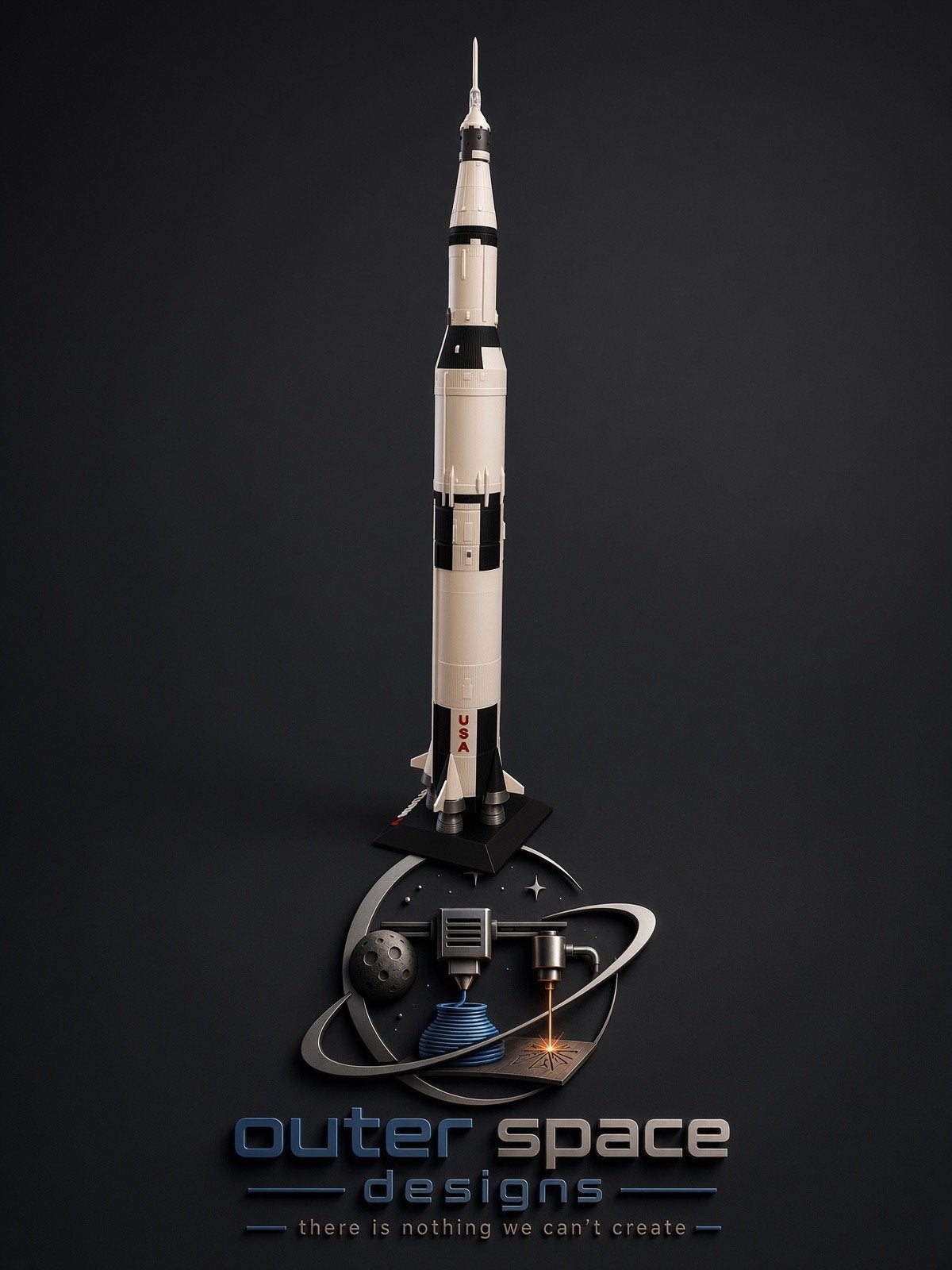 Saturn V Raket Model - 56cm Hoog, Ophalen of Verzenden, Nieuw, Groter dan 1:32