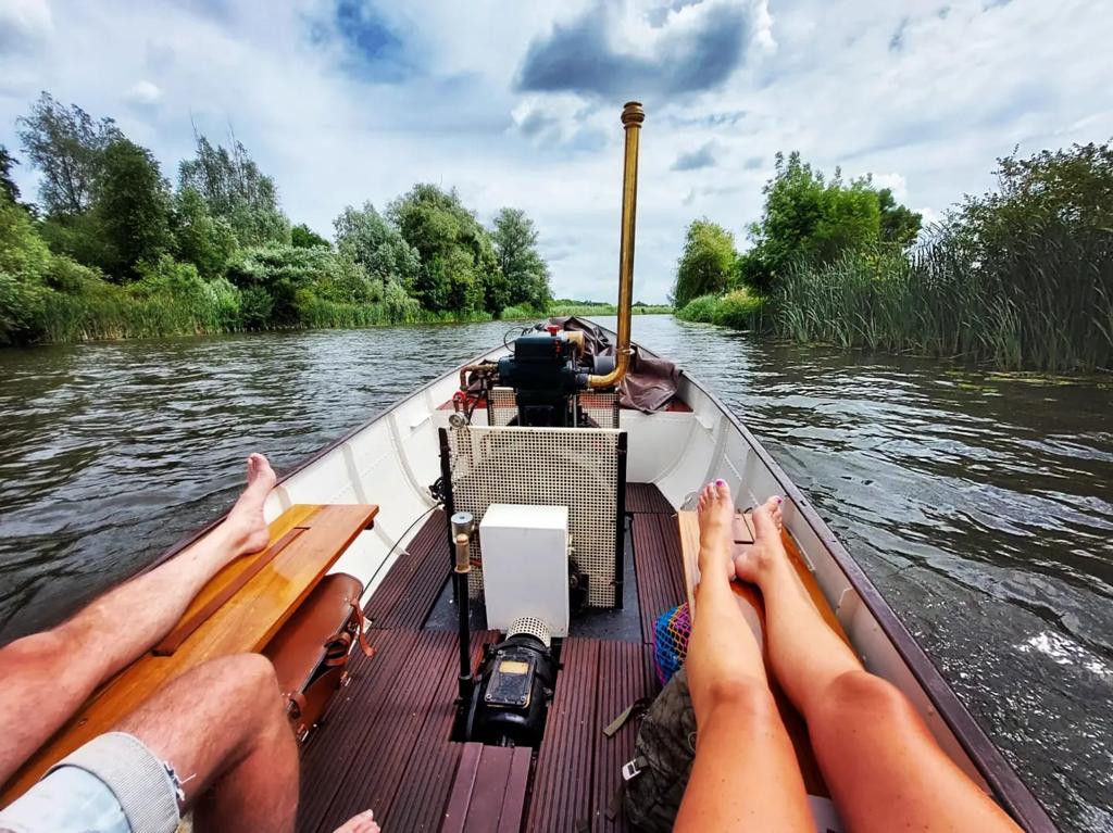 Authentieke geklonken stalen sloep, Watersport en Boten, Ophalen, Staal, Binnenboordmotor, Diesel