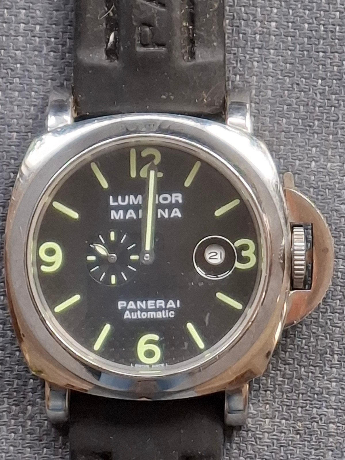 Panerai Automatic Chrono Daylight G0900/1200, Ophalen of Verzenden, Zo goed als nieuw, Leer, Overige merken