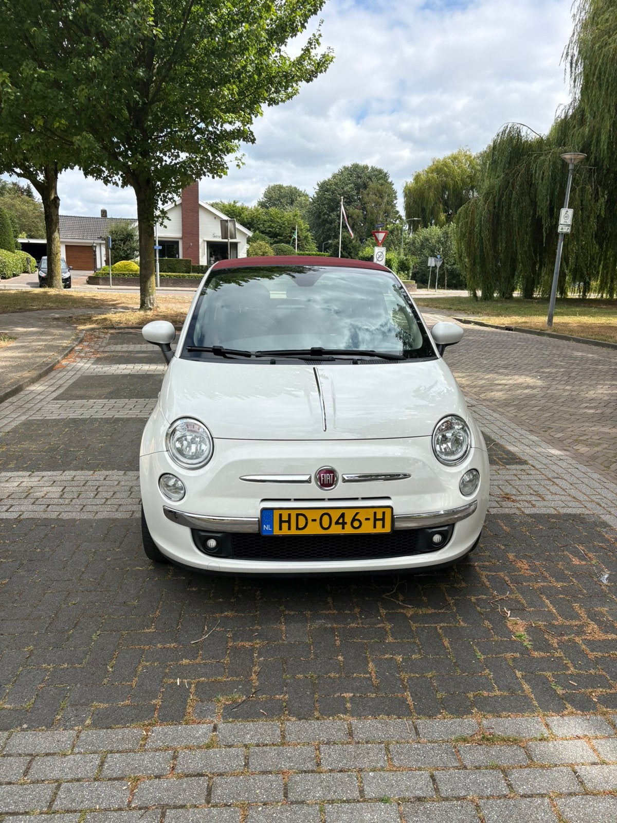 Fiat 500 Cabrio 1.2 C 2015 Wit/Rood, 4 cilinders, Cabriolet, Wit, Handgeschakeld