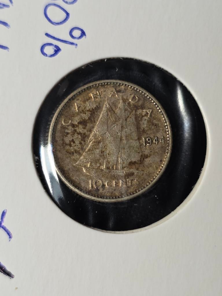 10 cent 1944 Canada, Postzegels en Munten, Munten | Amerika, Verzenden, Noord-Amerika, Losse munt, Zilver