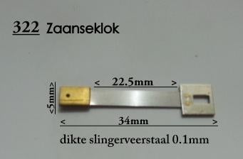 nr. 322 Zaanse klok slingerveer, slingerveren diverse maten., Antiek en Kunst, Ophalen of Verzenden