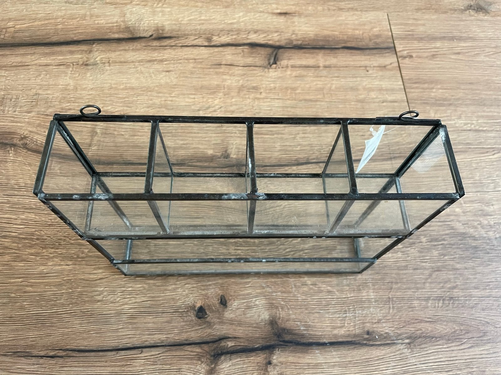 Glazen display box met 6 vakken - Zwart metaal, Zwart, Nieuw, Ophalen of Verzenden, Modern