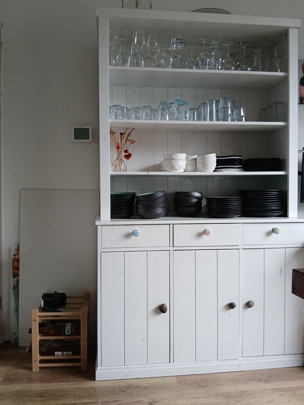 Buffetkast wit - 198 cm hoog, 120 cm breed, Huis en Inrichting, Ophalen, Gebruikt, 100 tot 150 cm, Met lade(s)
