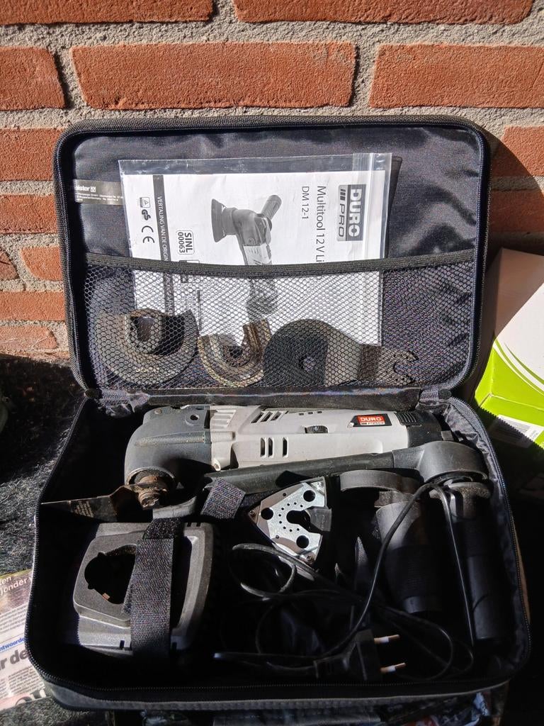 Duro Pro Multitool 12V-1 met accessoires en koffer, Ophalen of Verzenden, Gebruikt
