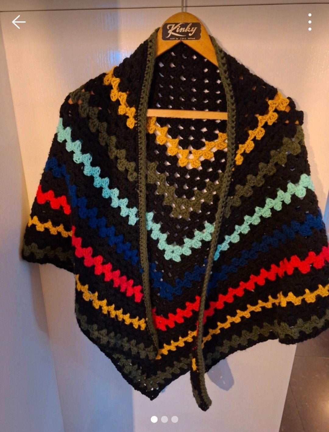 Kleurrijke gehaakte omslagdoek, Kleding | Dames, Maat 46/48 (XL) of groter, Nieuw, Ophalen of Verzenden, Handgemaakt