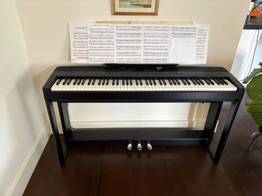 Kawai ES 920 Digitale Piano met onderstel en triple Pedaal, Ophalen, Zwart, Digitaal, Zo goed als nieuw