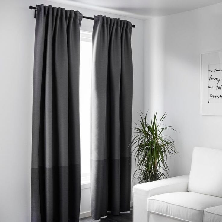 4x Nieuwe IKEA MARJUN Gordijnen - Grijs, 145x300 cm, Ophalen, Verduisterend, Nieuw, Gordijn