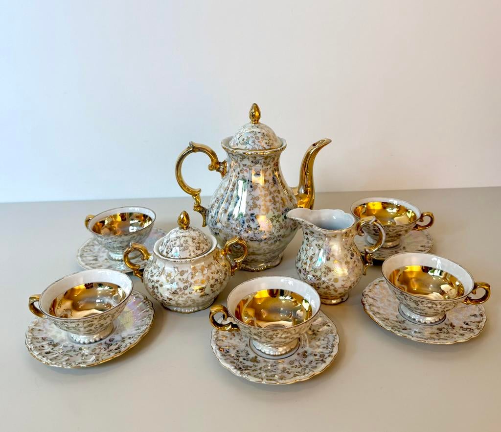 Vintage Karlsbader RW Bavaria porseleinen mokkaset servies, Ophalen of Verzenden