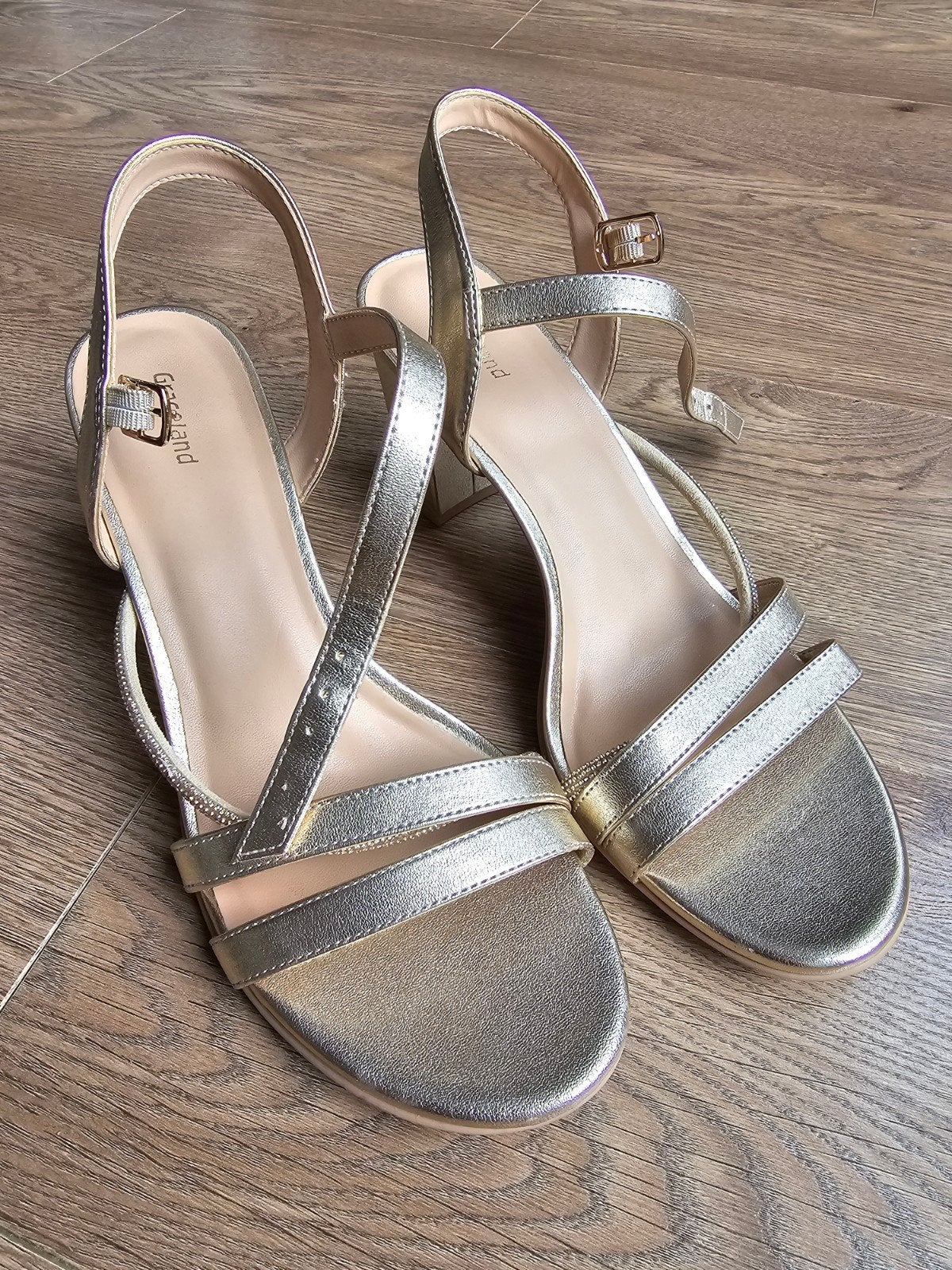 Gouden Graceland Sandalen met Blokhak - Maat 41, Overige kleuren, Graceland, Gedragen, Sandalen of Muiltjes