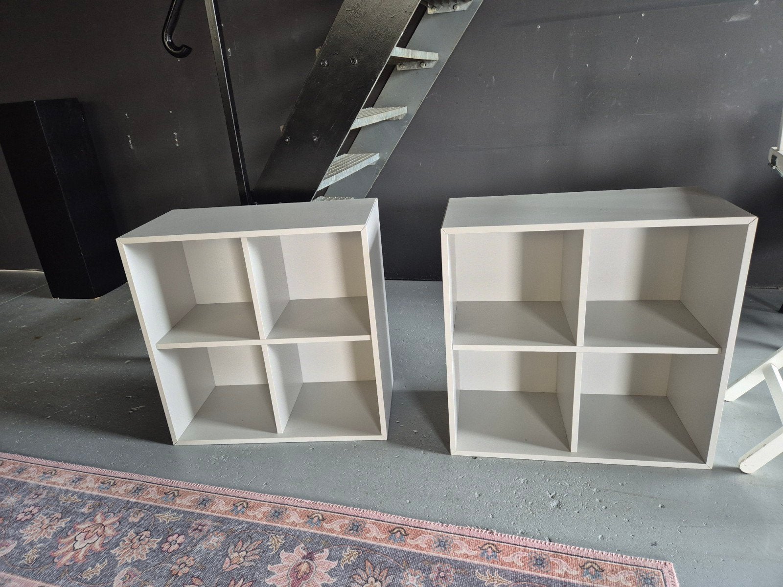 Witte kubus kast met 4 vakken, Ophalen, Met plank(en), Gebruikt, 50 tot 100 cm