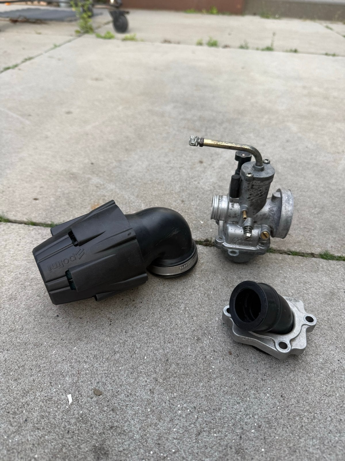 Complete Polini inlaat set 19mm cp carburateur minarelli., Gebruikt, Verzenden, ?, Carburateur