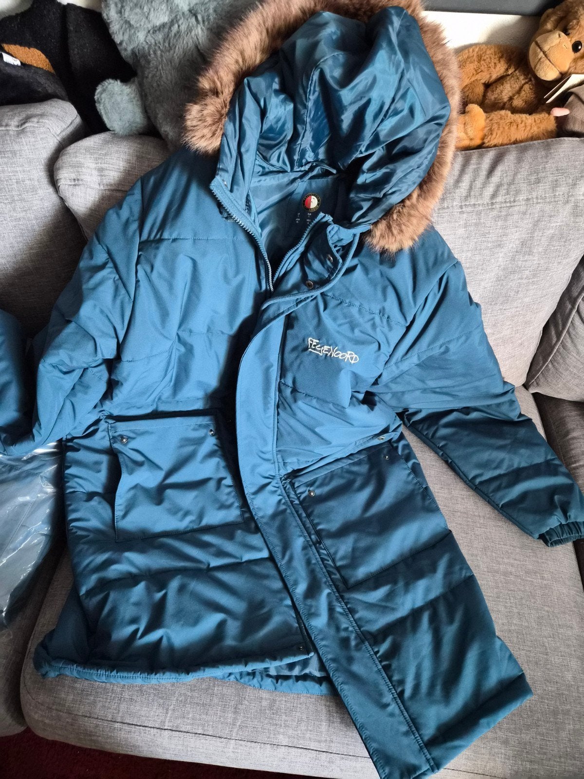 Nieuwe Feyenoord Parka Jassen - Maten S en M beschikbaar, Ophalen, Blauw, Nieuw, Feyenoord