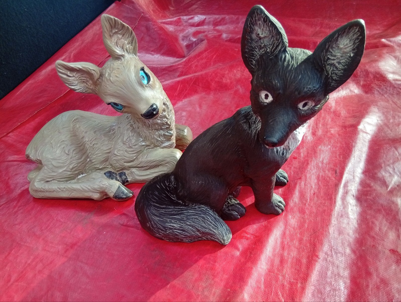 Vintage  Beelden: Hertje en Vos - Decoratieve Dierenfiguren, Antiek en Kunst, Ophalen of Verzenden
