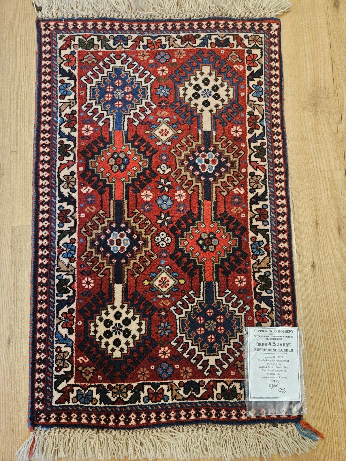 Handgeknoopt perzisch tapijt yalameh 95x55, Info@SlatsAntiek.nl, 50 tot 100 cm, Perzisch, Vof Slats Antiek