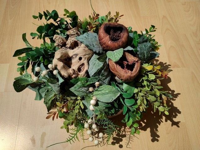 Z.g.a.n. mooie grijze pot met kunstplanten, Ophalen, Zo goed als nieuw, Kunstplant, Met pot of vaas