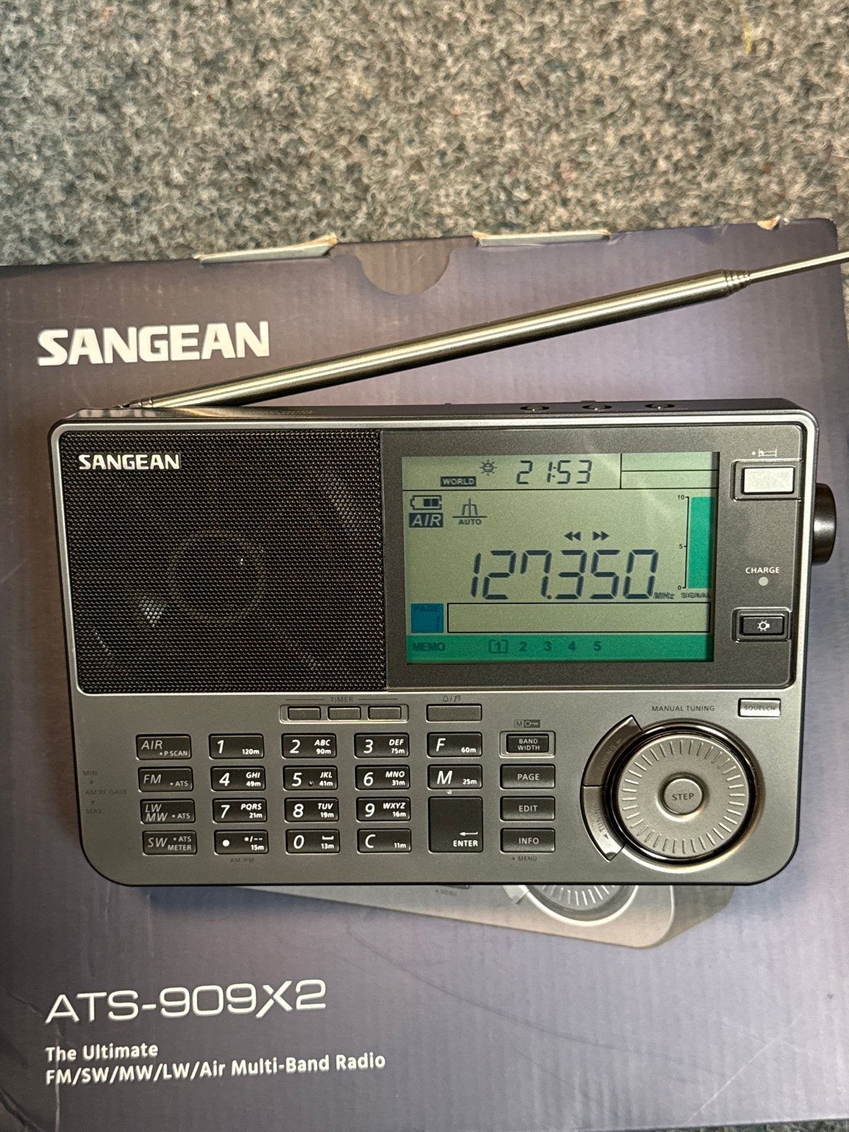 Sangean ATS-909X2 Wereldontvanger - Nieuwstaat, Audio, Tv en Foto, Radio's, Ophalen of Verzenden, Zo goed als nieuw, Wereldontvanger