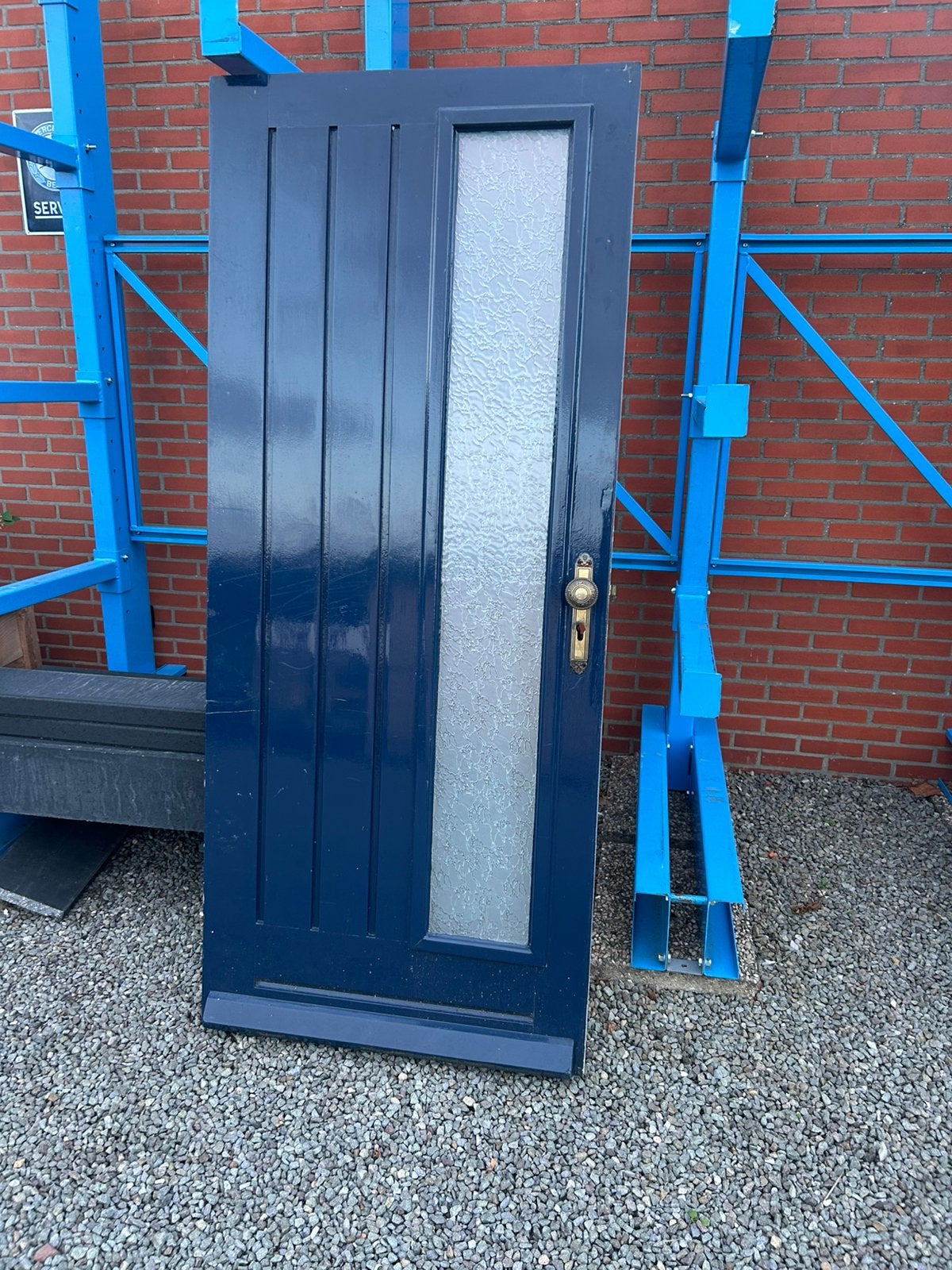 Voordeur hardhout, Doe-het-zelf en Verbouw, Ophalen, Zo goed als nieuw, Buitendeur, 200 tot 215 cm