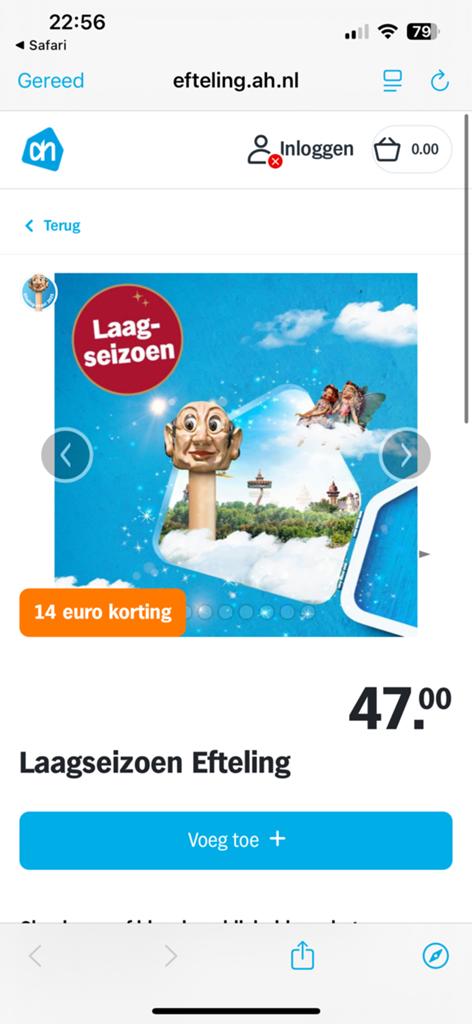 Efteling ticket met korting voor laagseizoen 1 persoon, Tickets en Kaartjes, Eén persoon, Kortingskaart