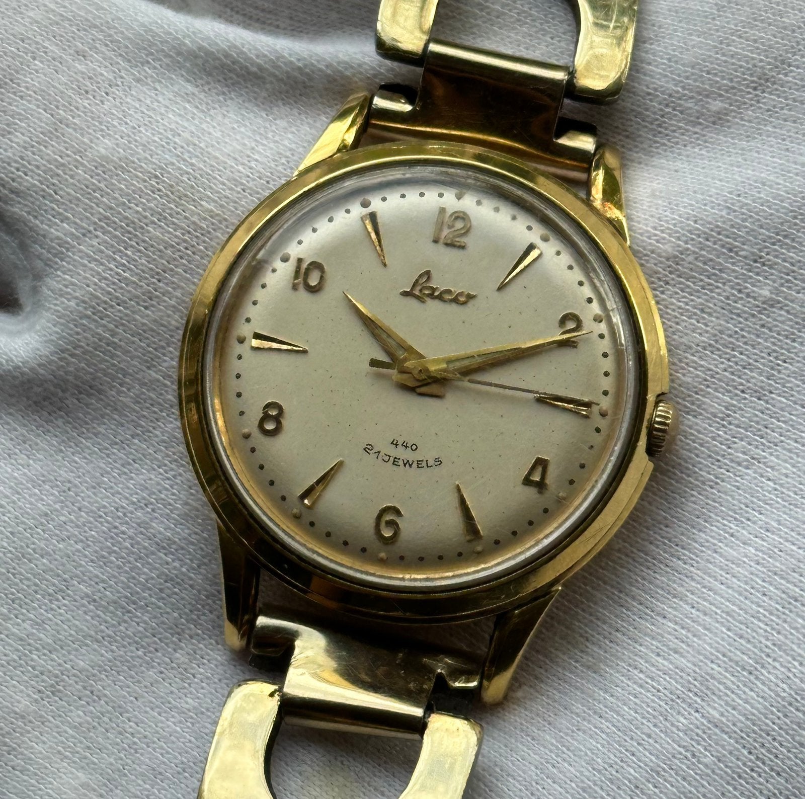 Vintage Laco horloge, Overige merken, Staal, Polshorloge, Met bandje