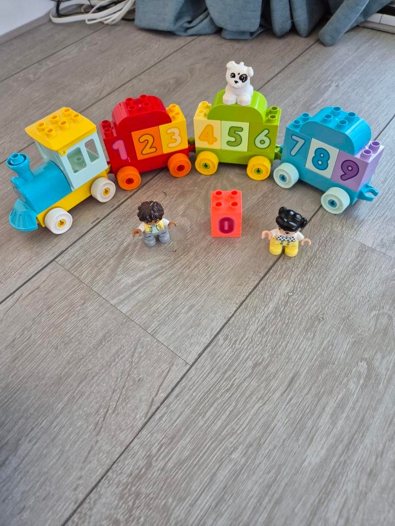 ZO GOED AlS NIEUW Duplo Cijfertrein met poppetjes en hondje, Ophalen of Verzenden, Duplo