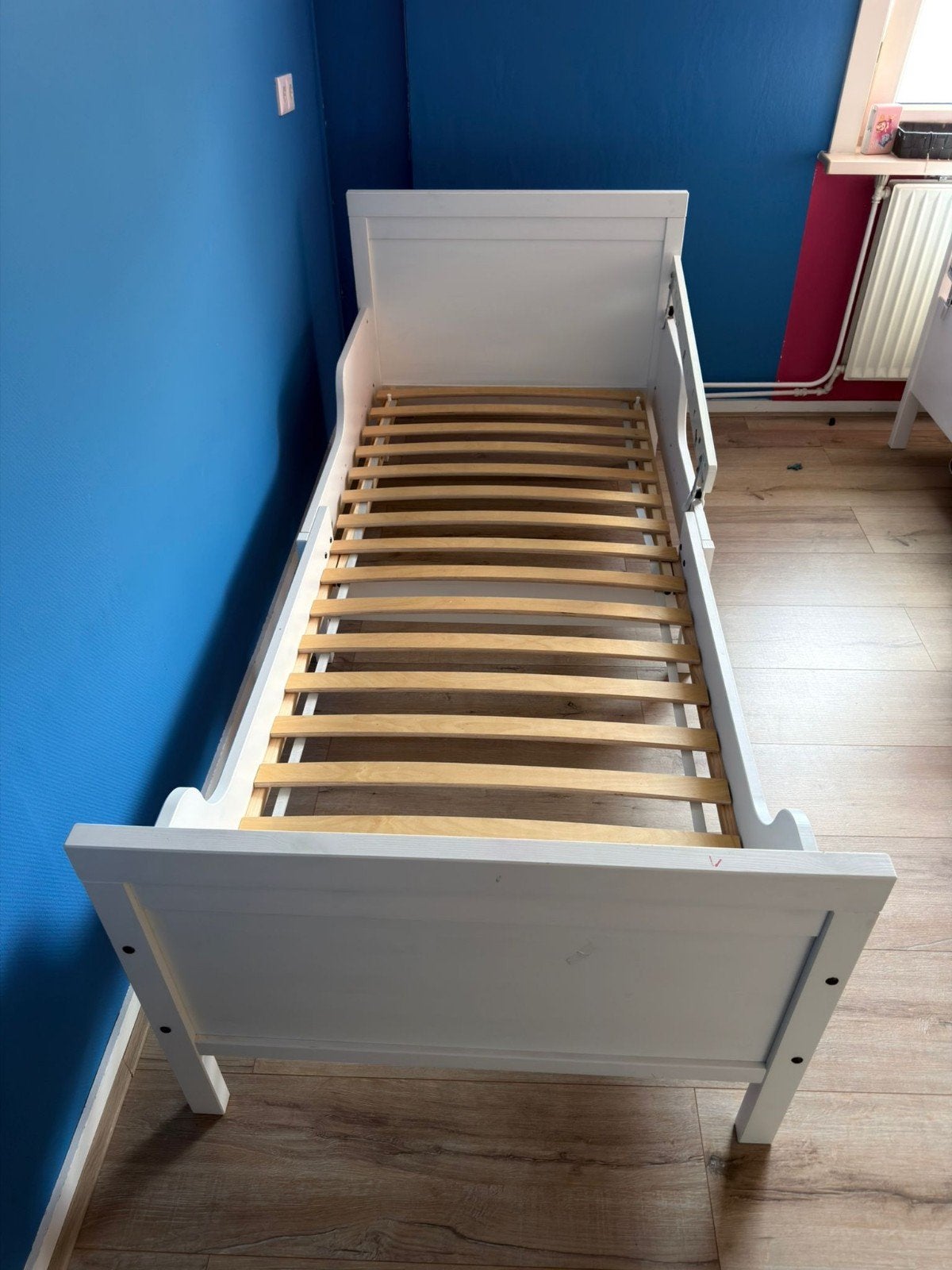 IKEA meegroeibed 80x200 cm (2 stuks beschikbaar), Ophalen, Verstelbaar, Eenpersoons, Wit