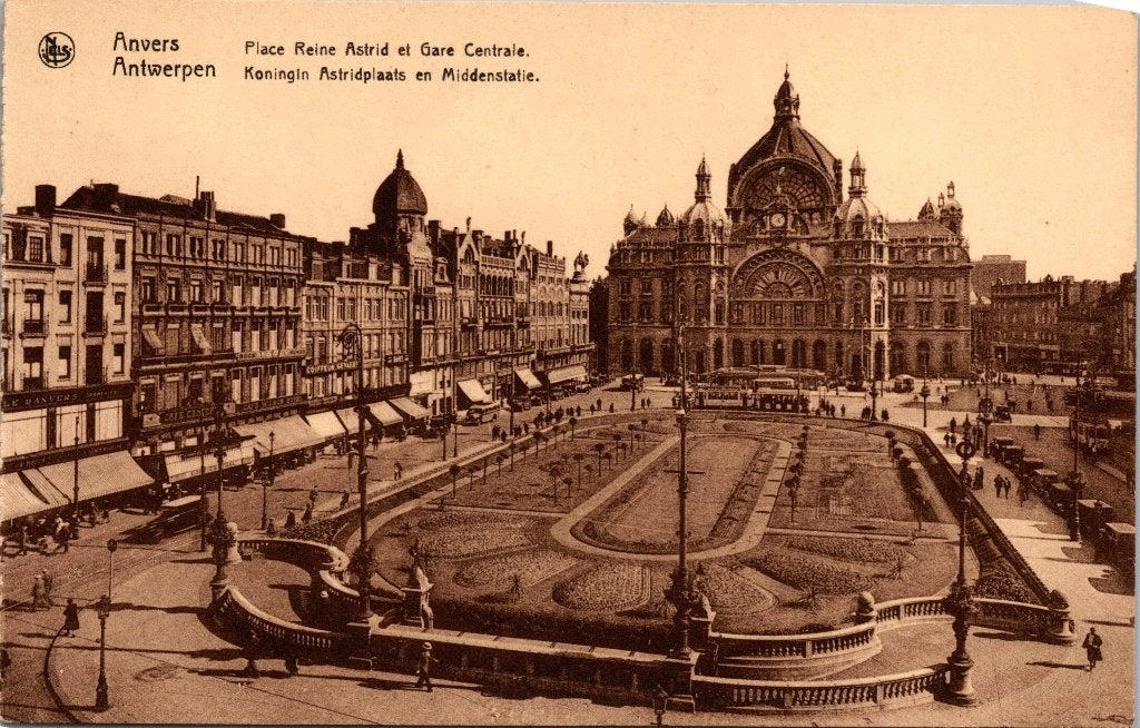 Antwerpen België - 9 oude postkaarten Centraal Station X