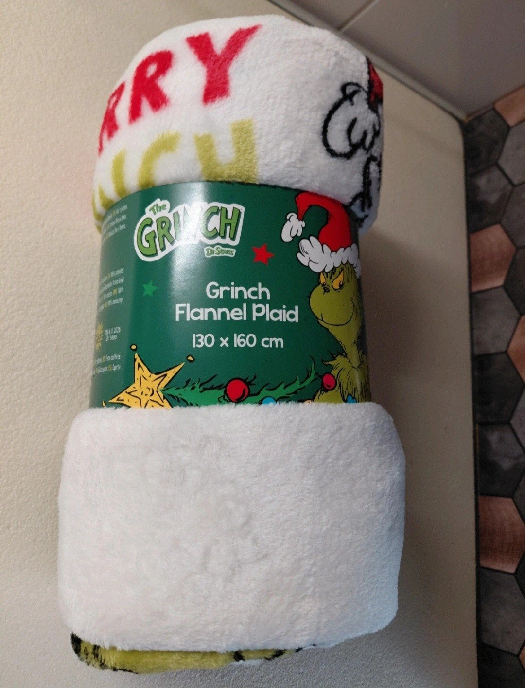 The Grinch fleecedeken wit, Verzenden, Nieuw