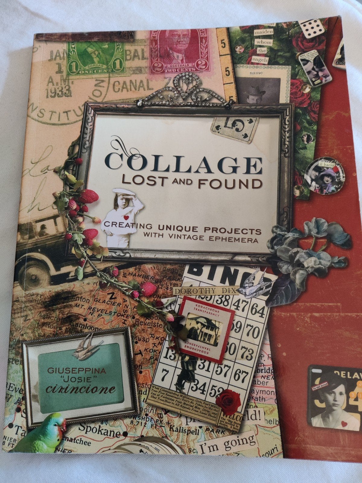 collage lost and found mixed media vintage foto's, Ophalen of Verzenden, Overige onderwerpen