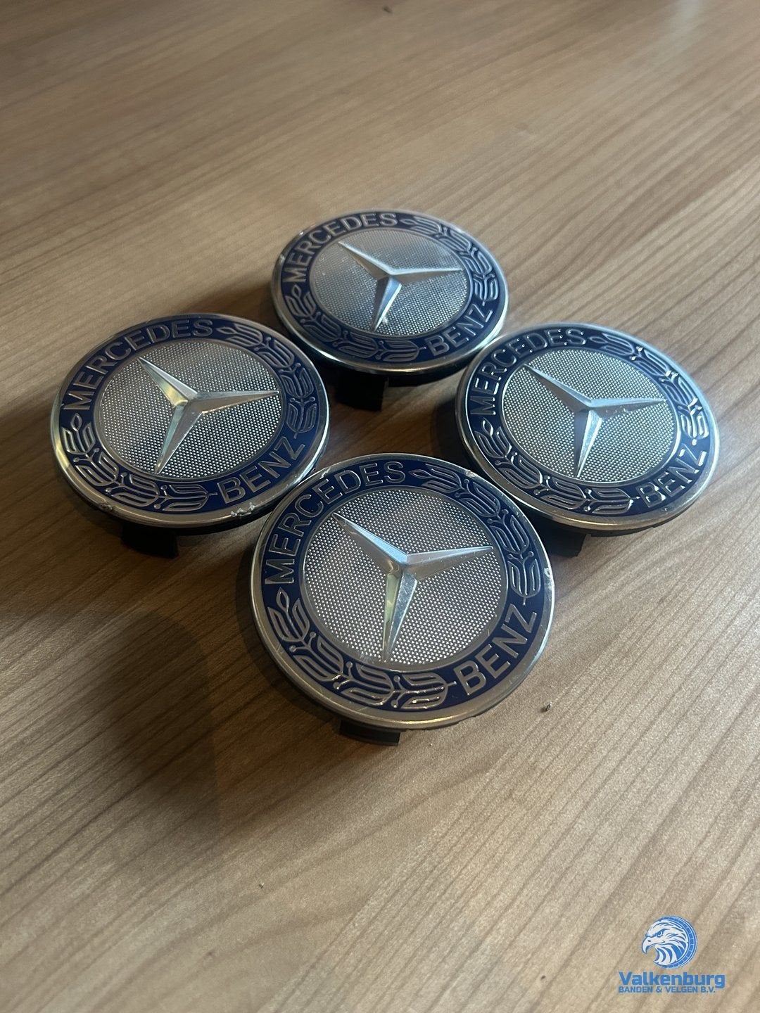 ORIGINELE Mercedes Benz naafkap naafdop set Blauw chroom