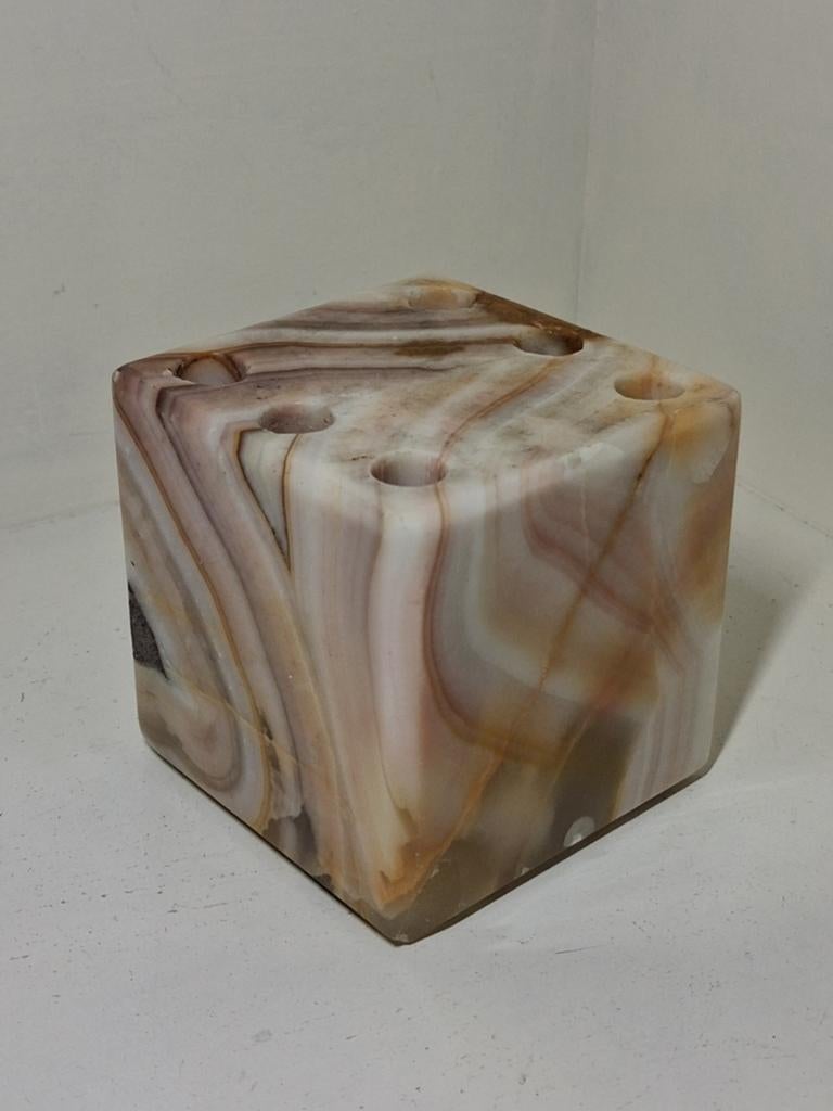 Vintage Onyx Marmeren Pennenhouder & Presse-papier (950g), Ophalen of Verzenden