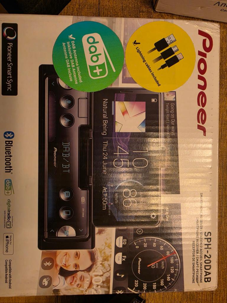 Pioneer SPH-20DAB autoradio met telefoonhouder en DAB+, Ophalen of Verzenden, Zo goed als nieuw