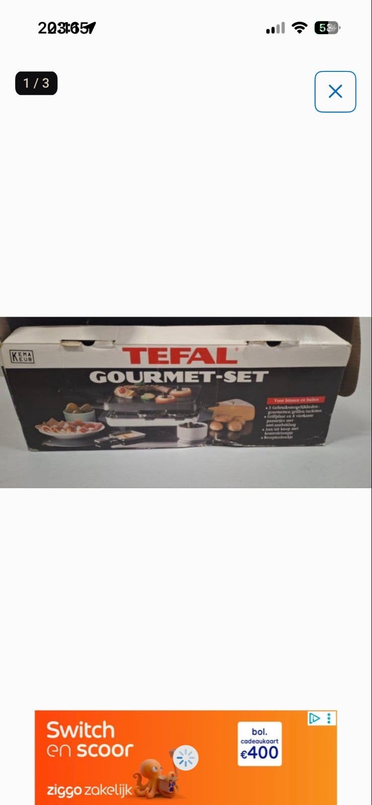 Tefal Gourmet-Set Raclette Grill - Zo goed als nieuw, Ophalen, Zo goed als nieuw, 4 t/m 7 personen