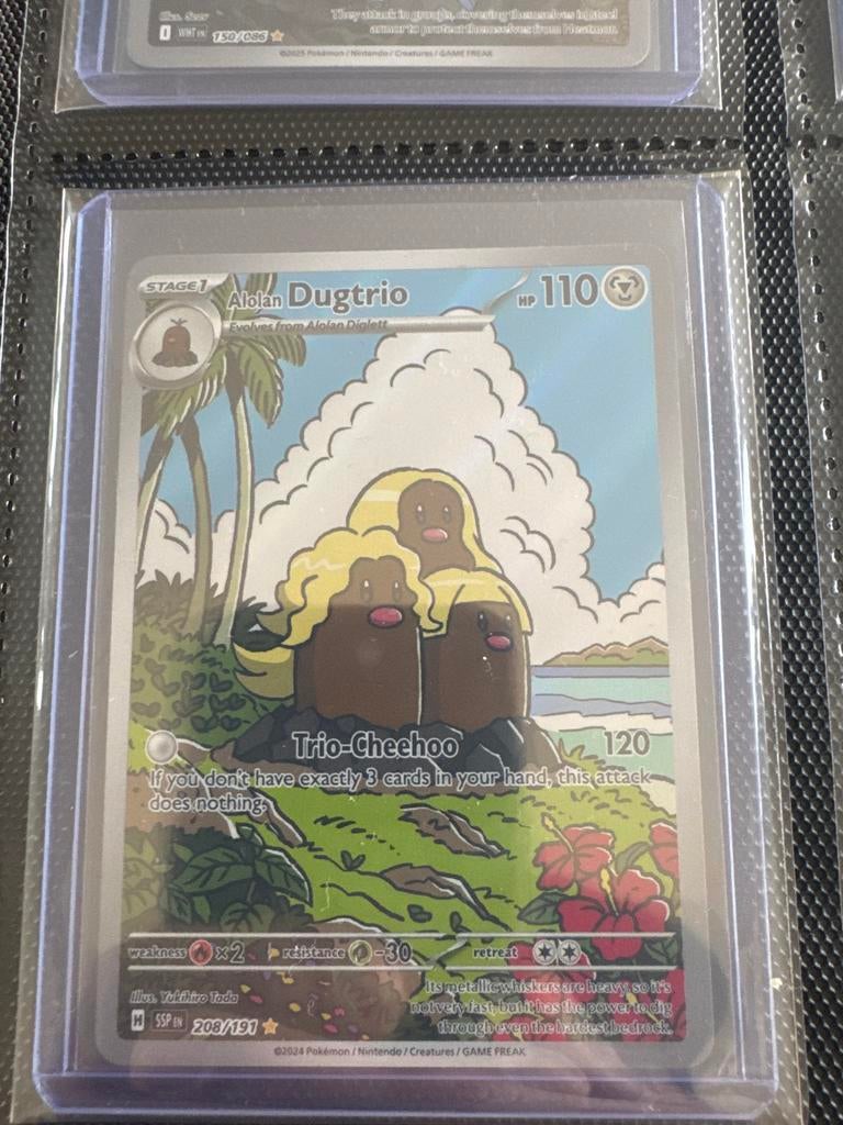 Alolan Dugtrio Pokémon kaart 208/191, Ophalen of Verzenden, Zo goed als nieuw, Losse kaart