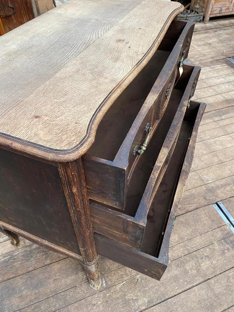 Antieke sleetse Franse ladekast kast commode, Antiek en Kunst, Ophalen