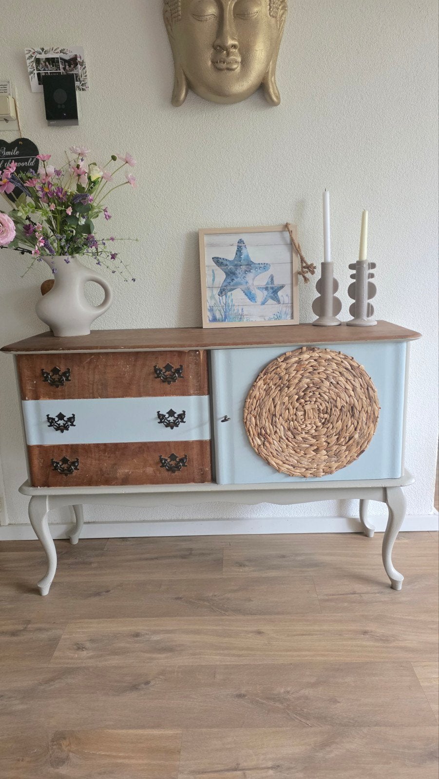 Mooi dressoir, gepimpt met krijtverf!, Ophalen, 100 tot 150 cm, 5 laden of meer, Zo goed als nieuw
