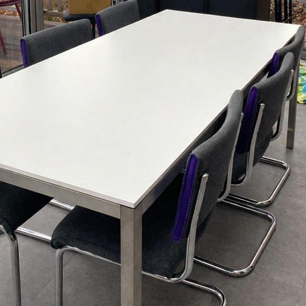 Moderne eettafel, Huis en Inrichting, Tafels | Eettafels, Ophalen, 50 tot 100 cm, Zo goed als nieuw, Vijf personen of meer