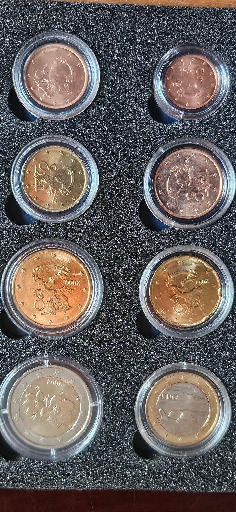 #903 Setje alle 8 euromunten Finland 1999-2003 BU, Ophalen of Verzenden, Finland, Overige waardes, Setje