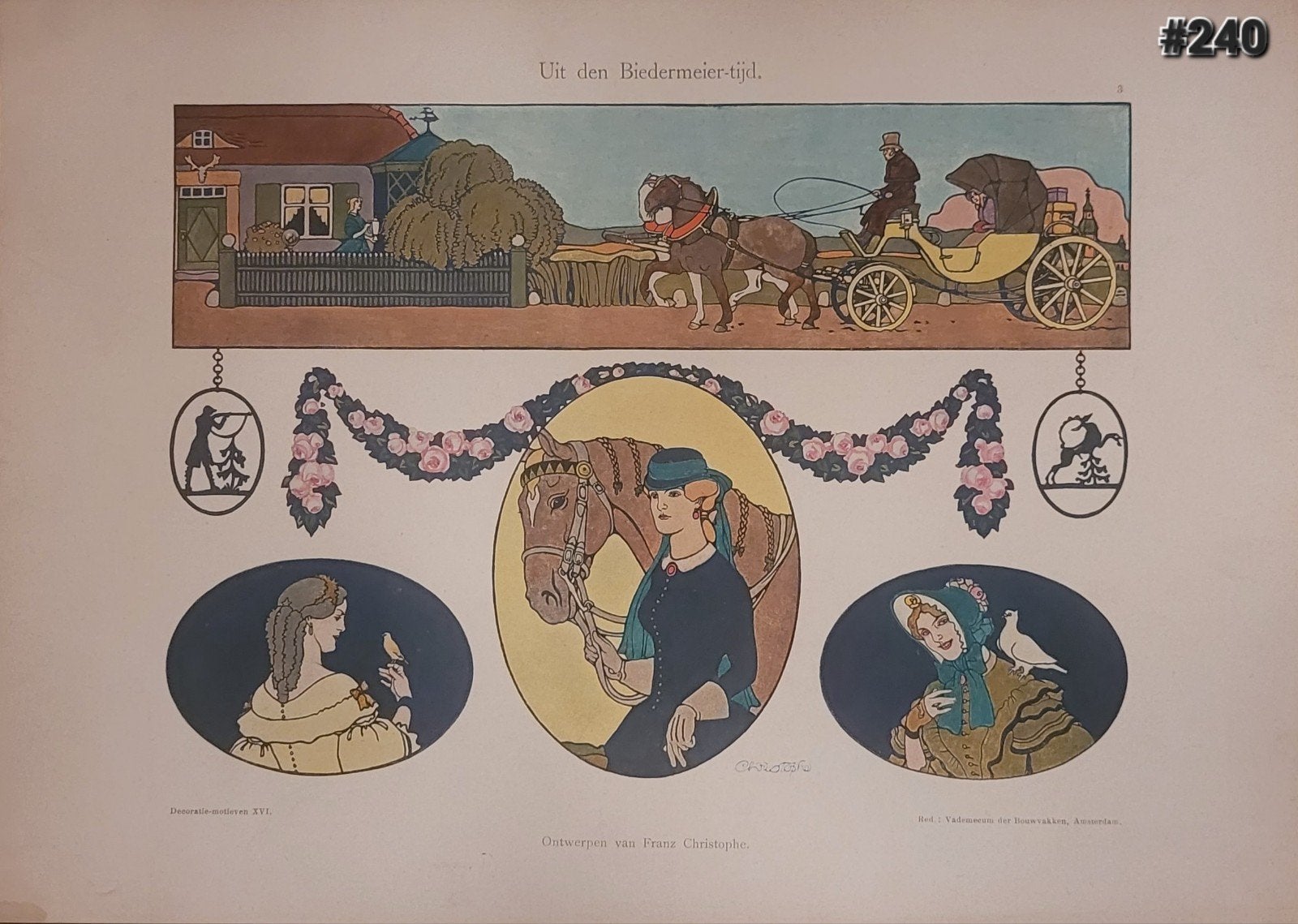 Antieke chromolitho's vademecum der bouwvakken per stuk! #11, Antiek en Kunst, Origineel, Verzenden, Overige onderwerpen, Lithografie