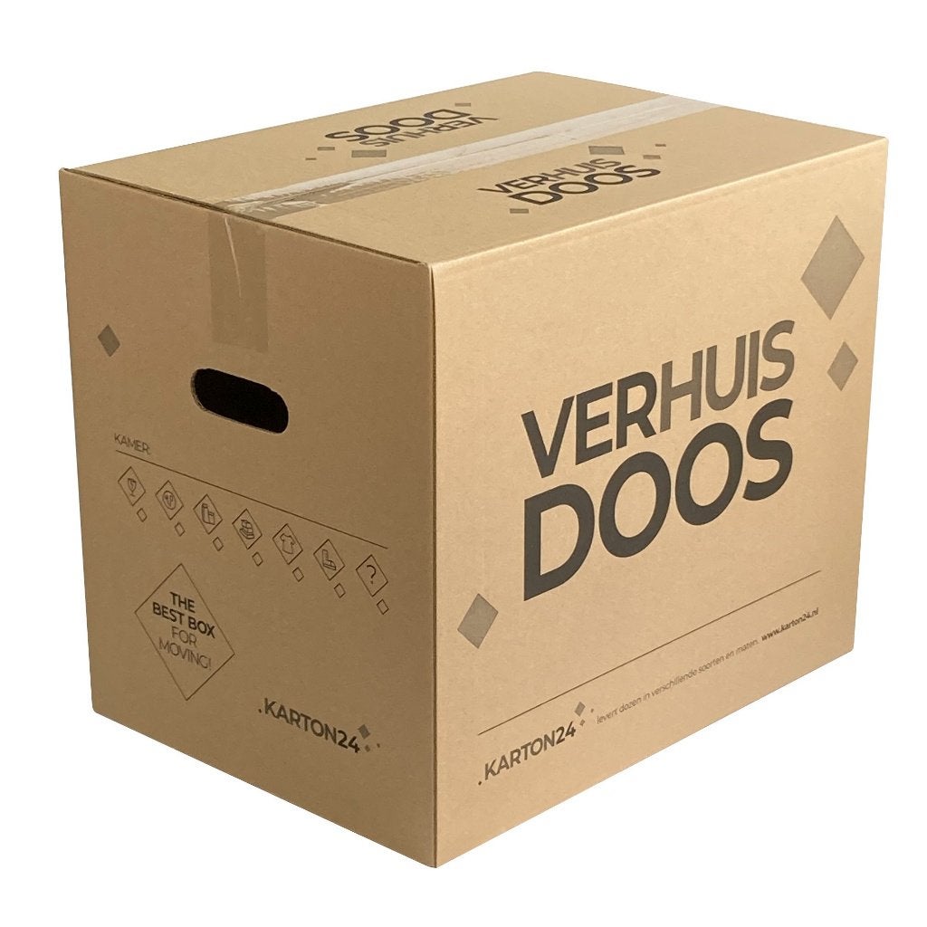 Professionele Bruine Verhuisdozen - Vanaf €9,99, Doos, Karton24, Opvouwbaar, Minder dan 50 cm
