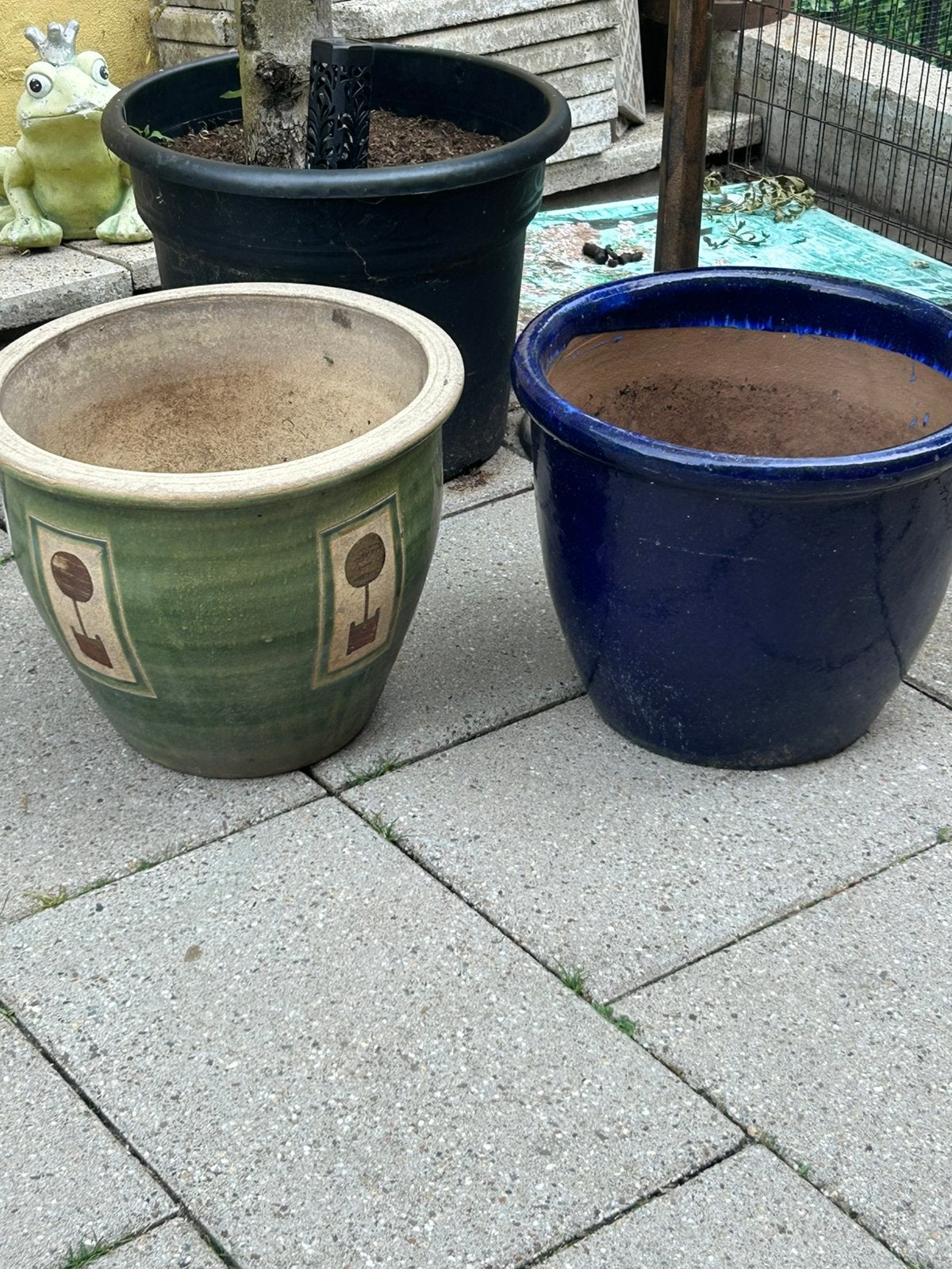 Grote bloempotten aardewerk dia 47 hoogte 38 cm, Ophalen, 40 cm of meer, Rond, Zo goed als nieuw