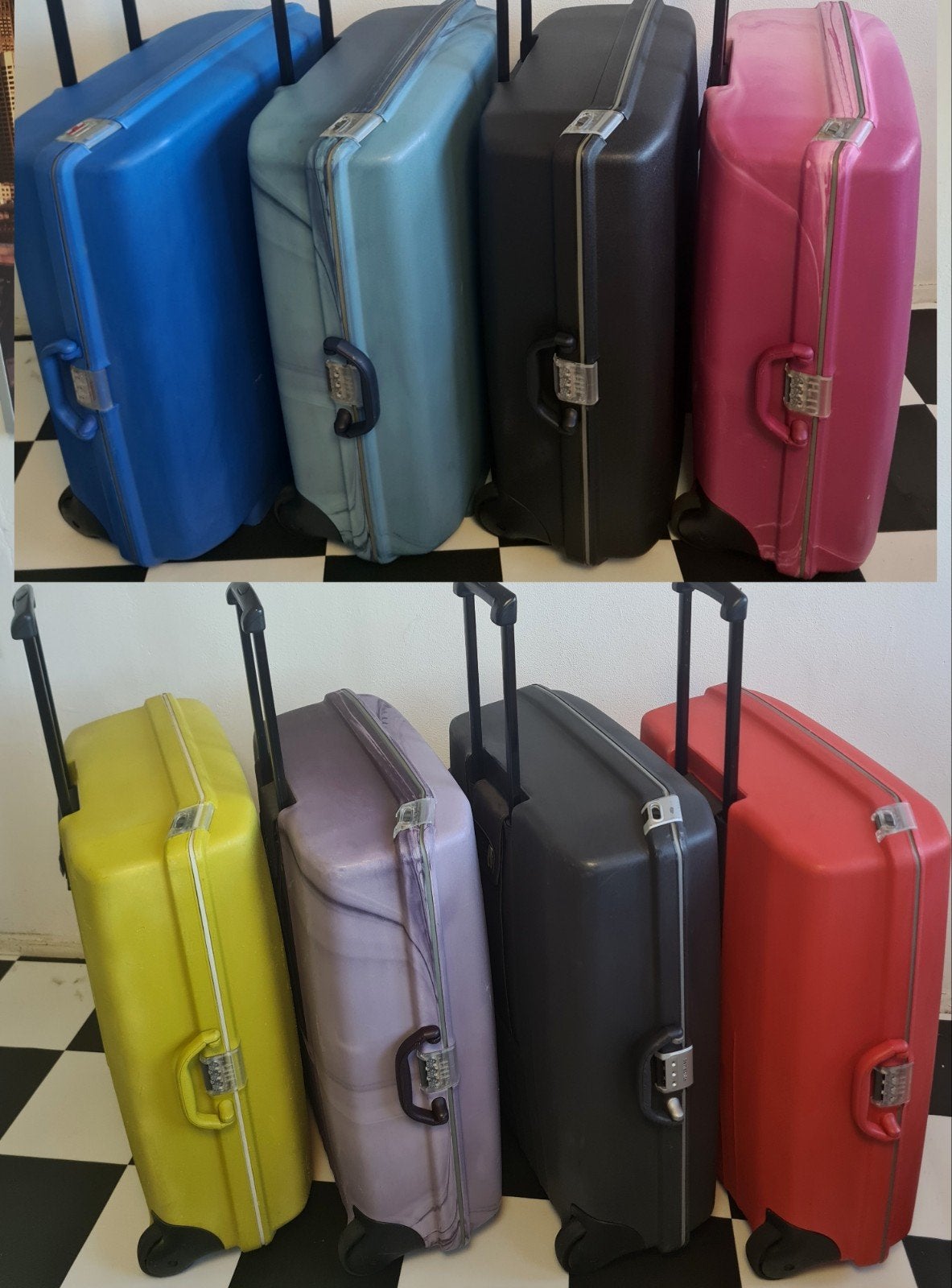 Samsonite Grote koffer Cijfer slot adres label Hardcase, Hard kunststof, 45 tot 55 cm, Slot, Ophalen of Verzenden