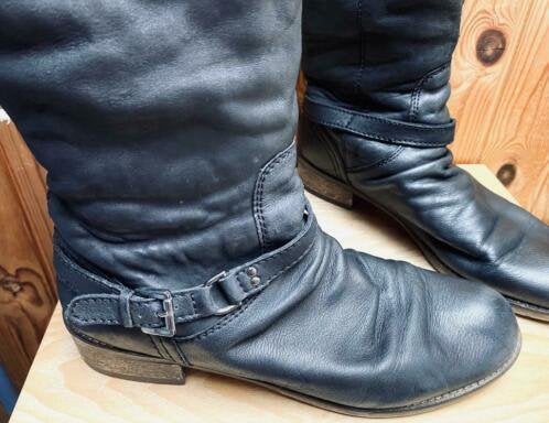SPM leren laarzen maat 40, Kleding | Dames, Hoge laarzen, Zwart, Ophalen of Verzenden, Zo goed als nieuw