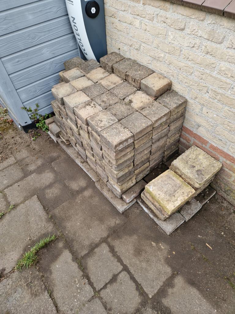 14x14 cm Tuintegels - Gebruikt, Overige materialen, Gebruikt, Klinkers, Ophalen of Verzenden