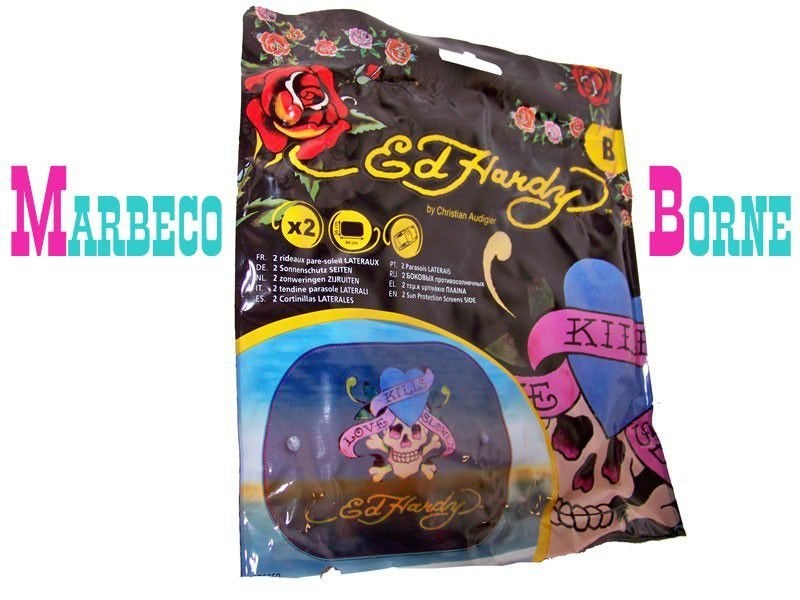 Ed Hardy "Skull" zonnescherm, autoscherm set van 2 stuks, Ed Hardy, Nieuw, Info@marbeco.nl, Ophalen of Verzenden