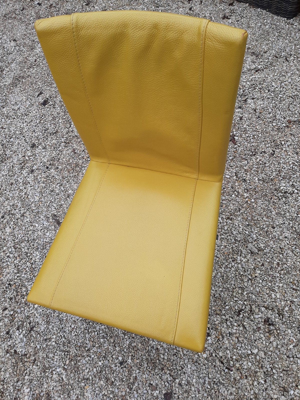 4 gele lederen eetkamerstoelen Bert Plantagie, Huis en Inrichting, Stoelen, Ophalen